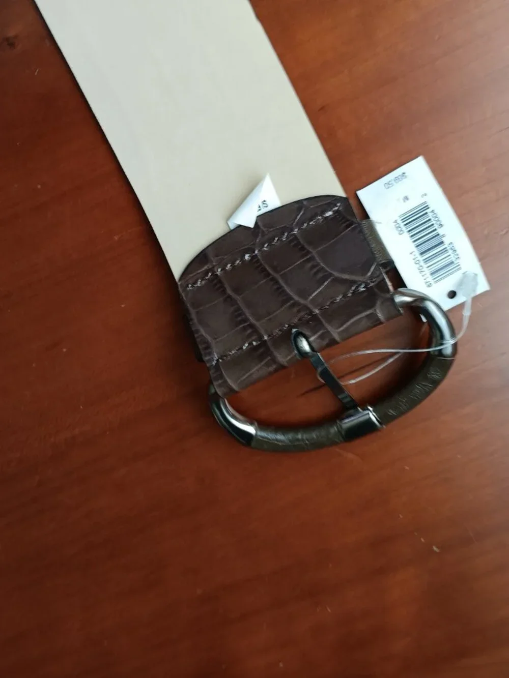 NWT Banana Republic Taupe Brown Croc Embossed Leather Made in Italy Belt Size M